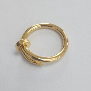 Gold plated Nail ring Juste un Clou inspired classic model size 8.5 U.S.A. size